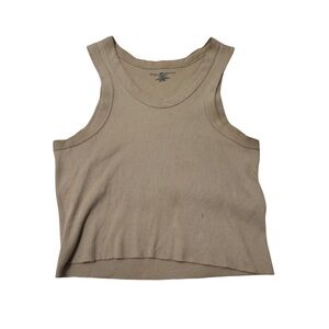 Brandy Melville Beige Ribbed Tank Top